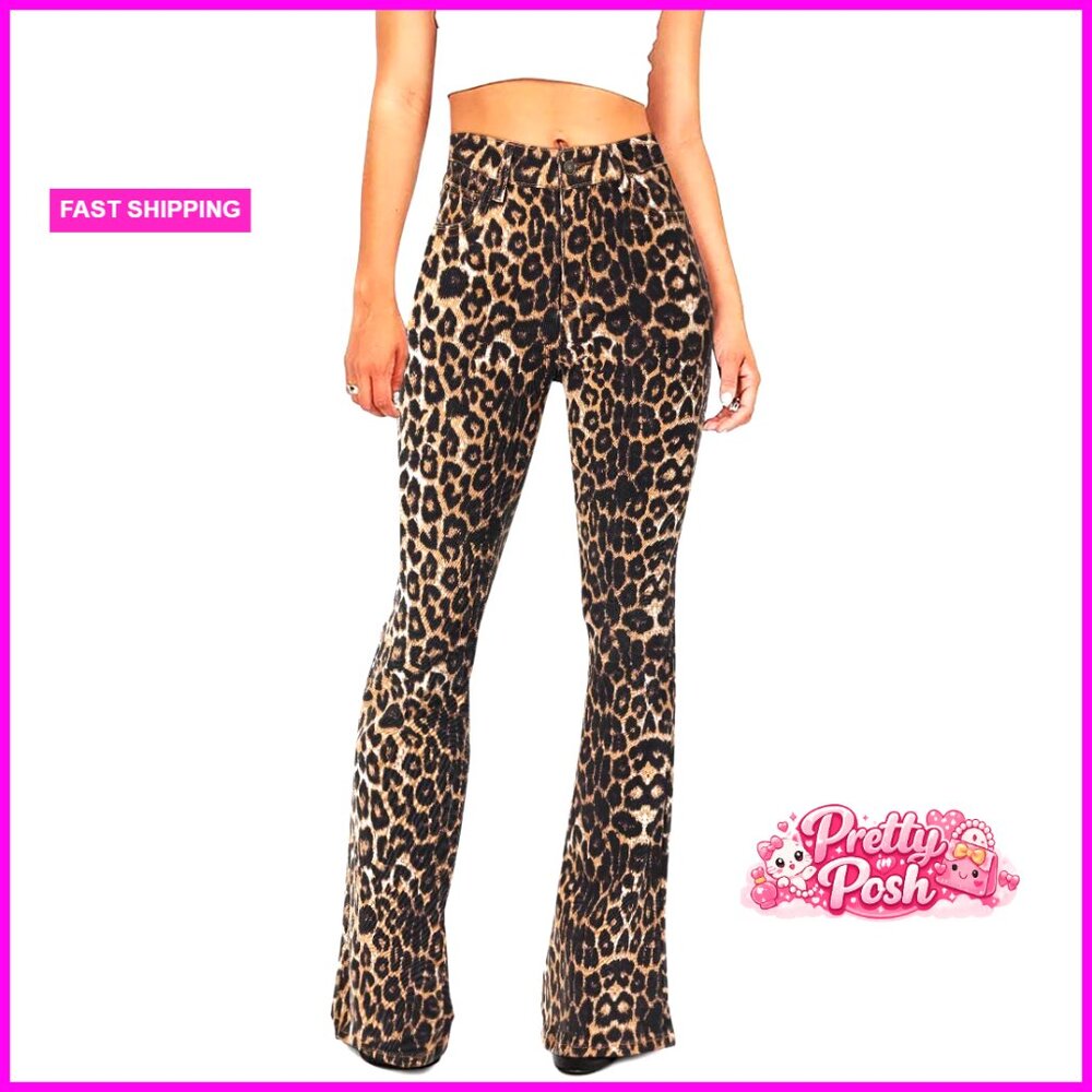 High Waisted Stretch Flare Jeans Cotton Blend Bell Bottoms